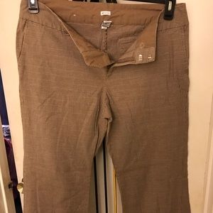 Brown mini checkered pants with Gold stitching